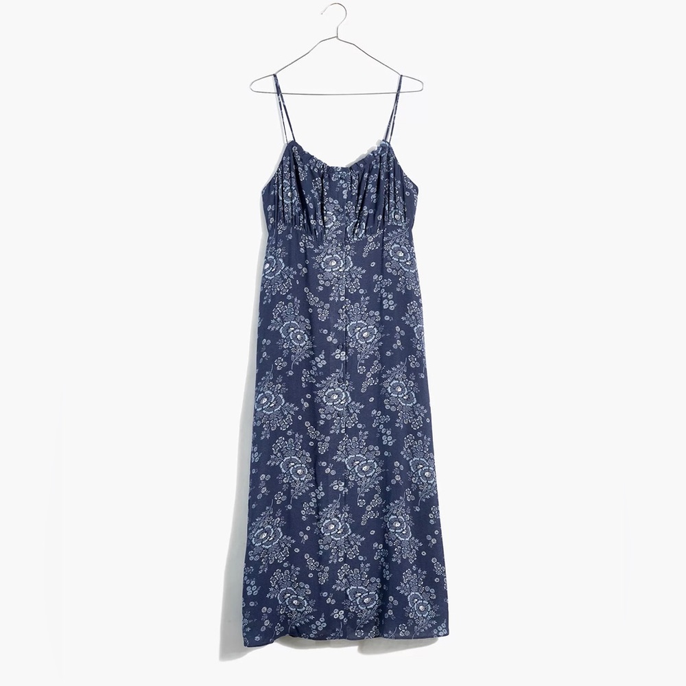 Madewell Blue Floral Midi Dress